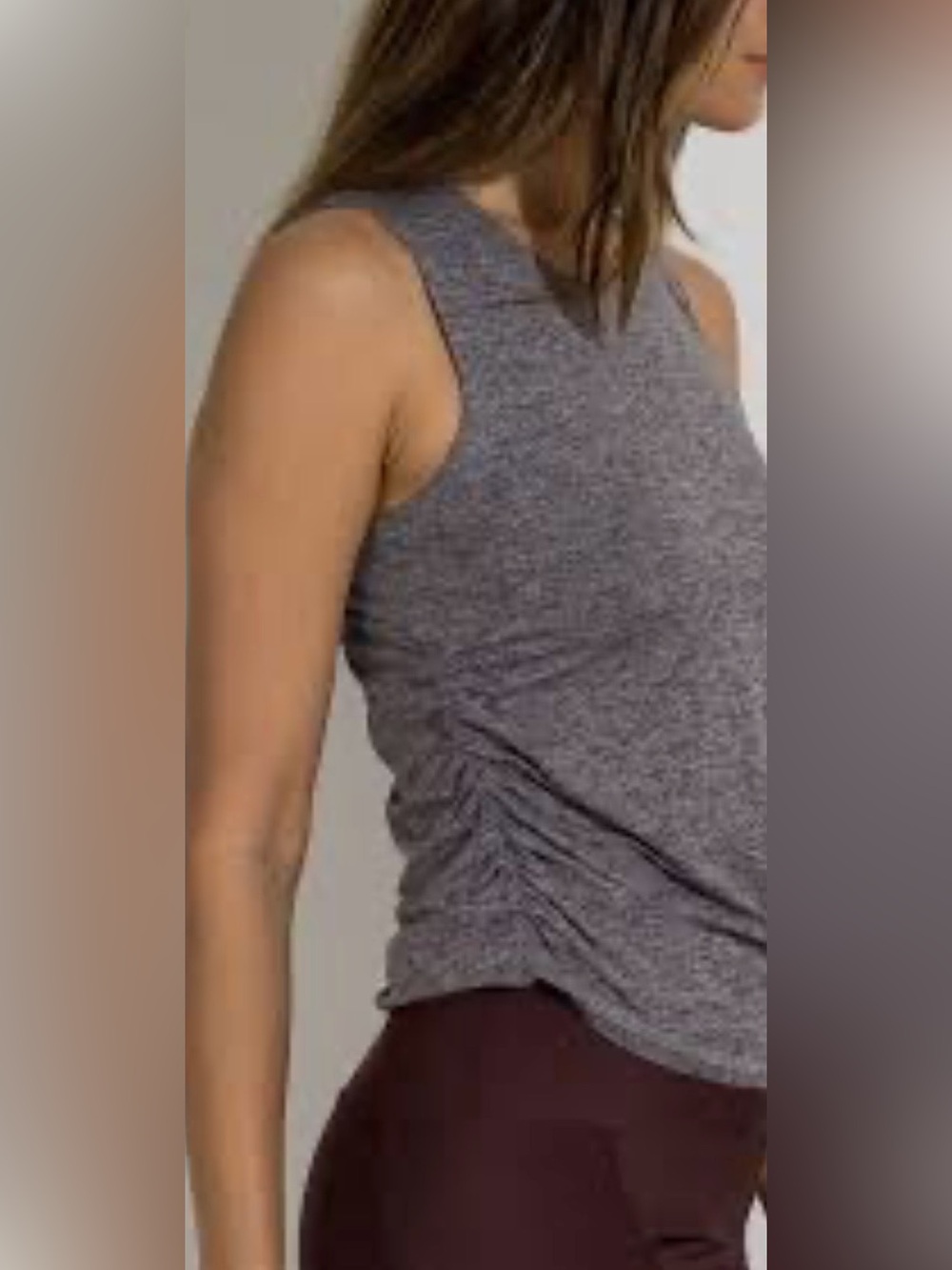 NWOT LULULEMON athletica Gray Ruched Tank Top